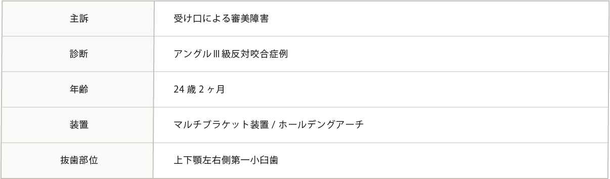 主訴～抜粋部位までの表