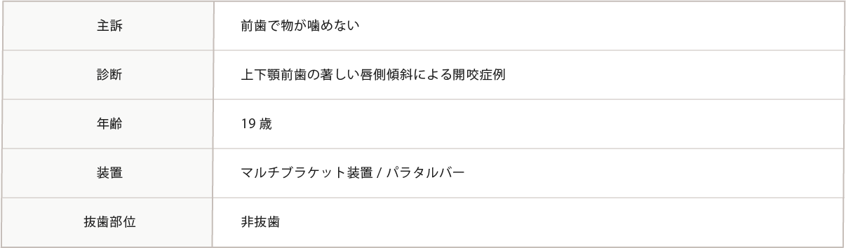 主訴～抜粋部位までの表